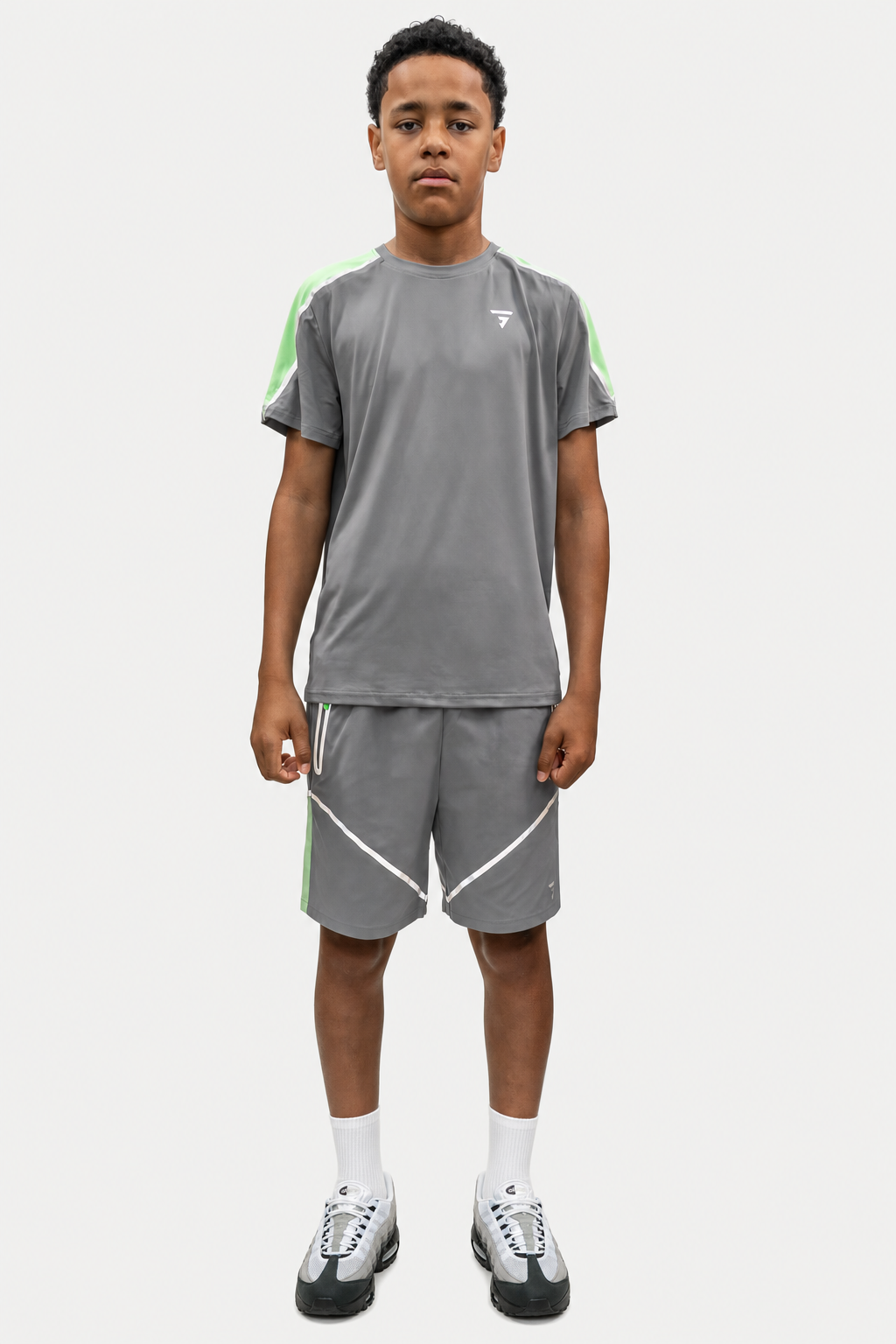 Junior Reflect Tee - Smoke Grey / Neon Lime