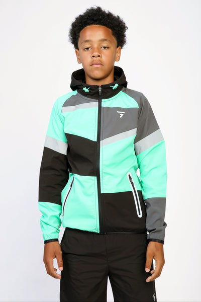 Junior Panel Jacket - Black/Onyx/Mint