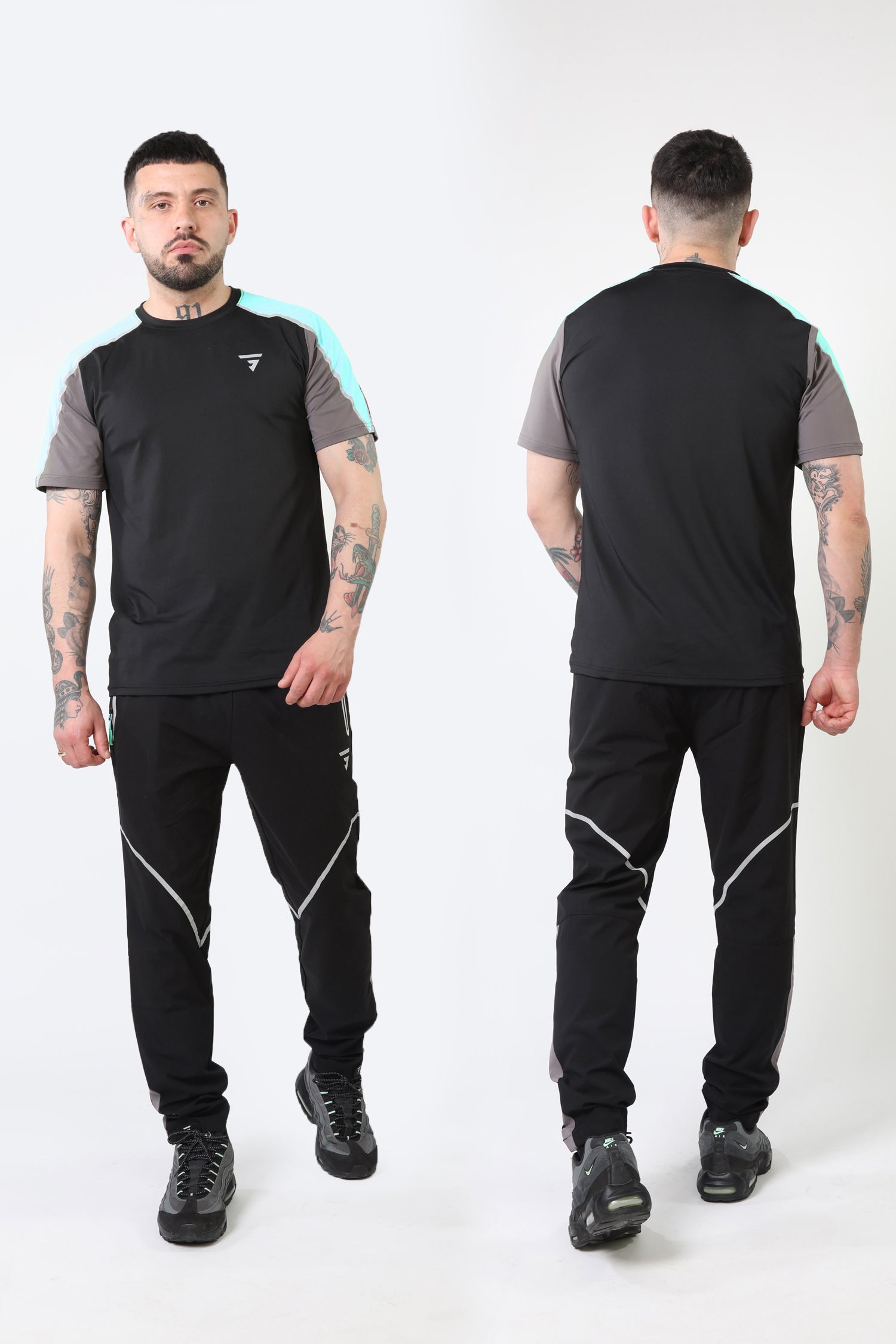 GRIID Reflect Tee - Black/Slate Grey/Aqua